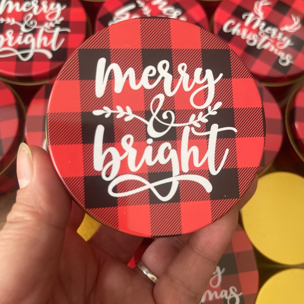 Plaid Tin with Gold Lid